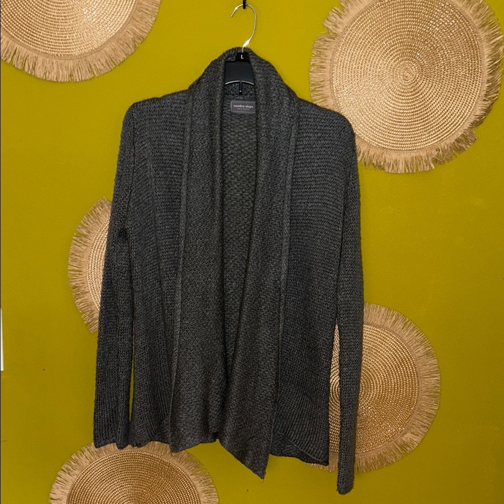 Cozy Gray Open Front Cardigan